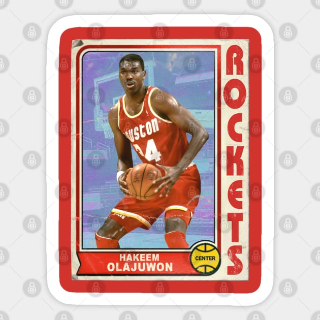 Hakeem Olajuwon Retro Style 90s Trading Card Sticker by darklordpug